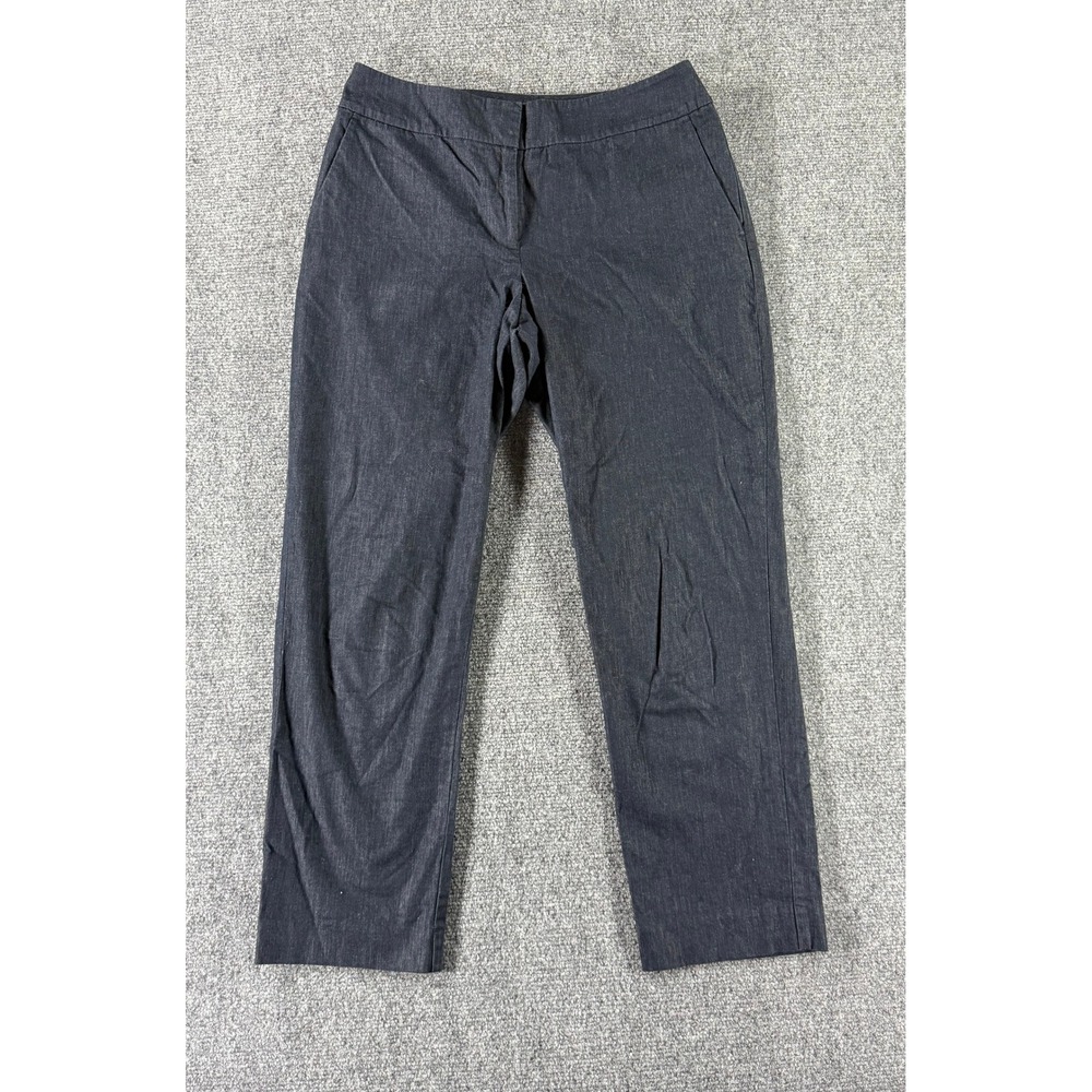 ANN TAYLOR Charcoal Gray Straight Leg Dress Pants Trousers Womens Curvy Size 2